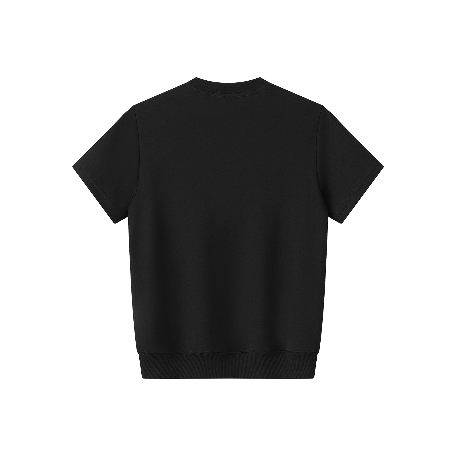 Black Air Layer Ribbed Shoulder Short Sleeve