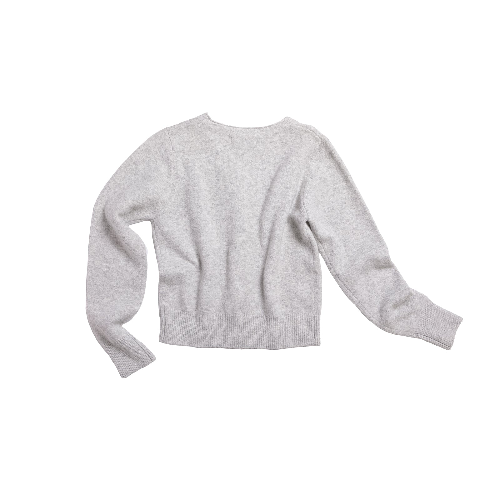 Daisy Embroidery V-Neck Knitted Cardigan In Light Gray