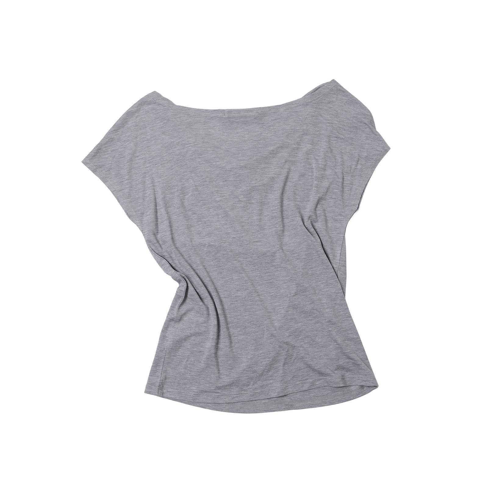 Grey Lyocell Duffle Collar Off-Shoulder Short Sleeve