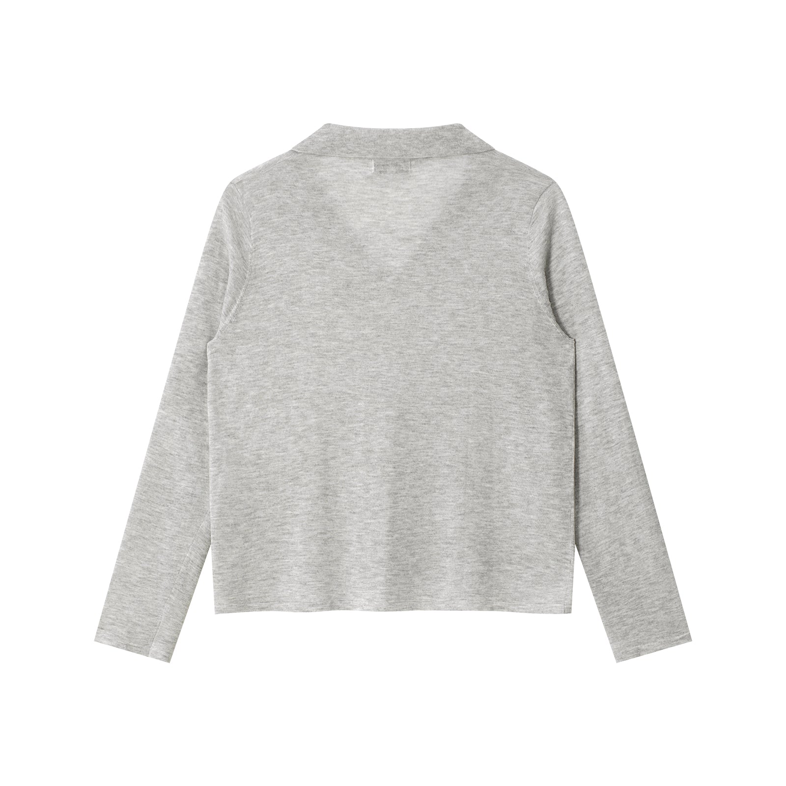 Grey Tencel Linen Cool Polo Long Sleeve