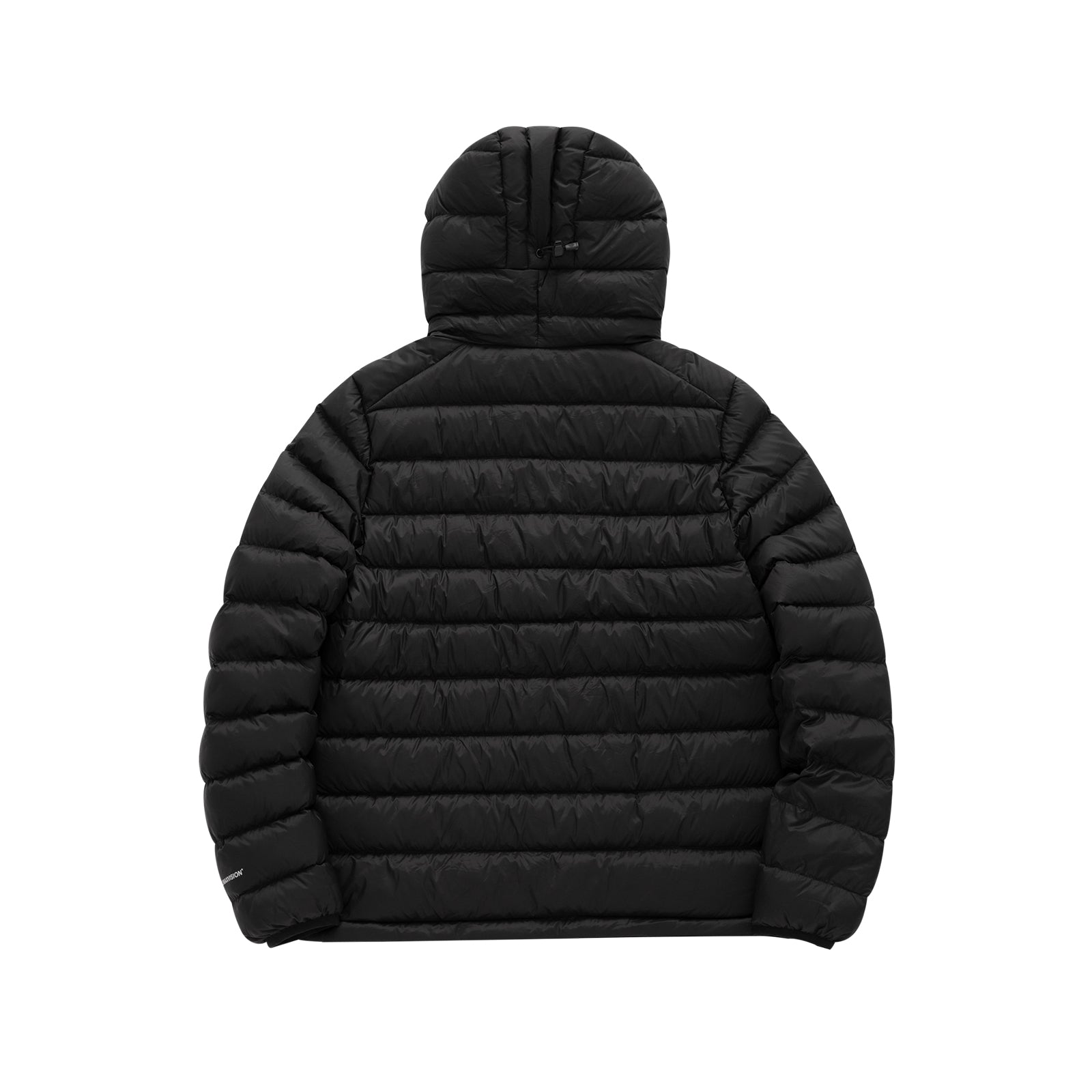 Black Lightweight Color-Blocked Zippered Hooded Down Jacket