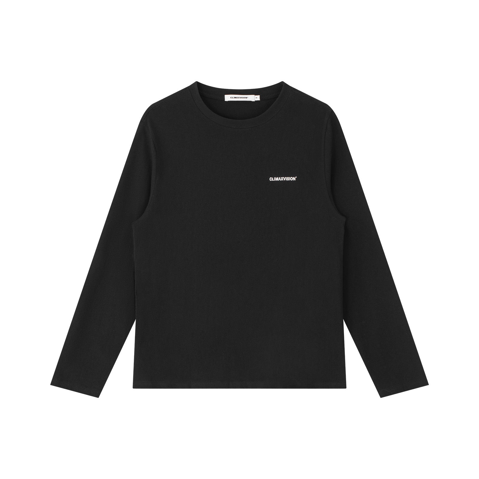 Black Textured Print Long-Sleeve T-Shirt