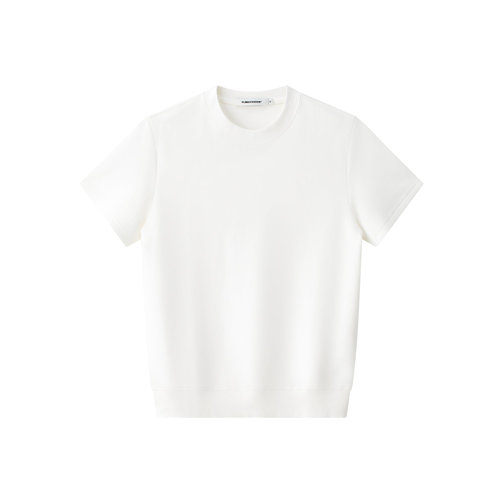 White Air Layer Ribbed Short-Sleeve
