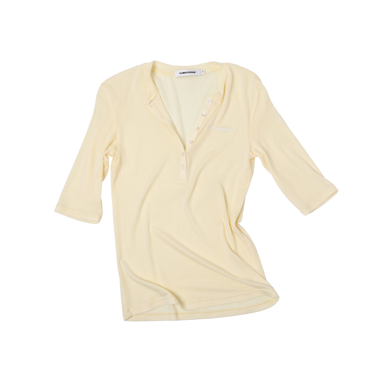 Yellow Lyocell wool blend Henry short-sleeve T-shirt