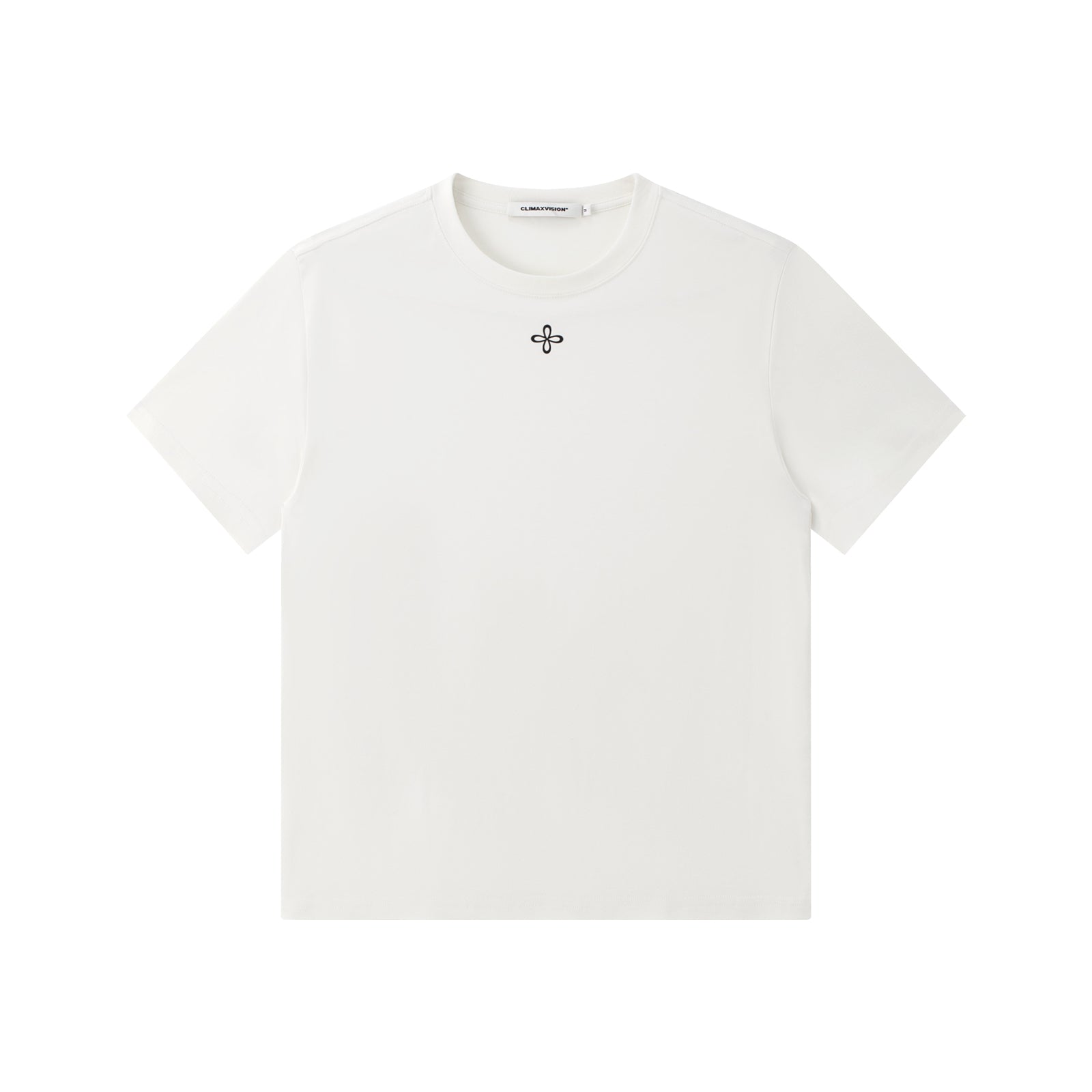 White Tencel Cotton Basic Cross T-Shirt