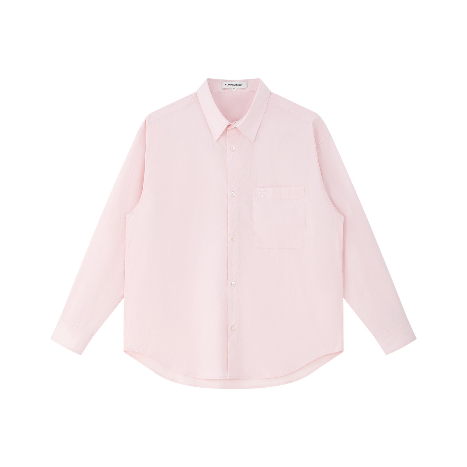 Pink Cross Embroidered Loose Shirt