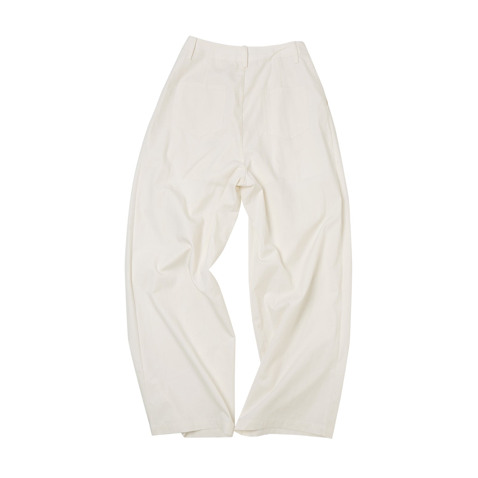 Beige Lyocell Pleated Wide-Leg Pants