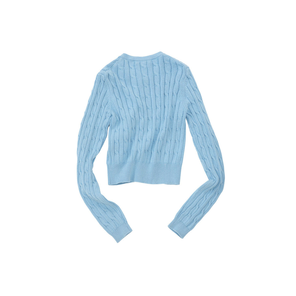 Blue 3D Cable Knit Linen Cardigan