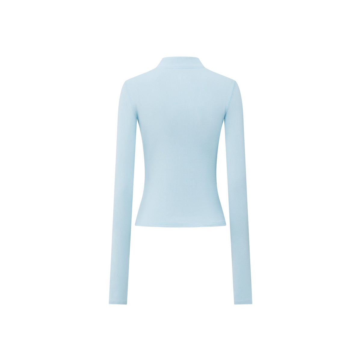 Blue Stand Collar Slim Fit Base Layer Long Sleeve