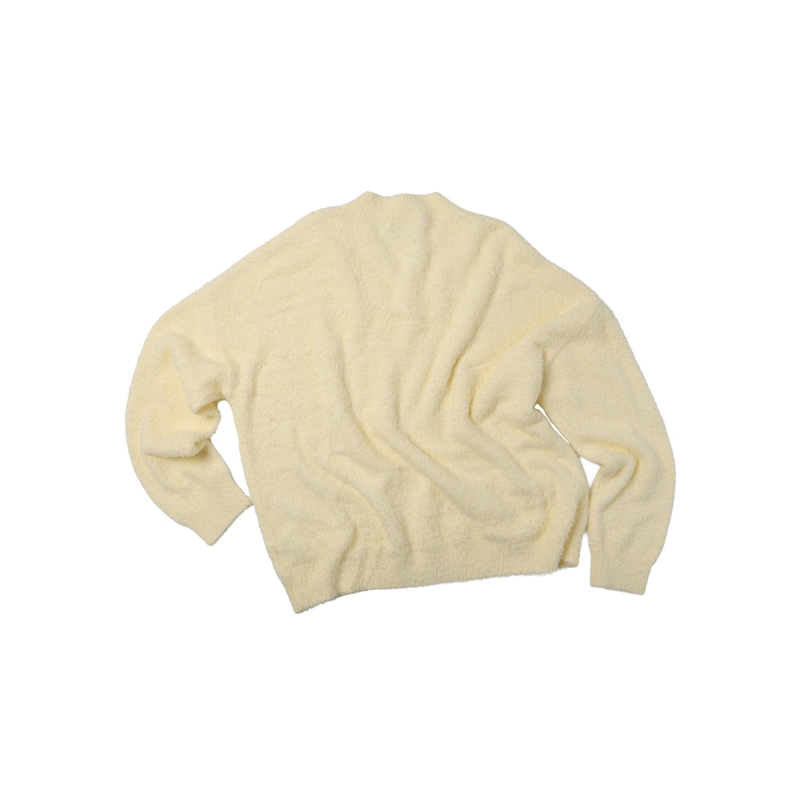 Yellow Lazy Style Cloud Fluffy Plush V-Neck Knit Sweater