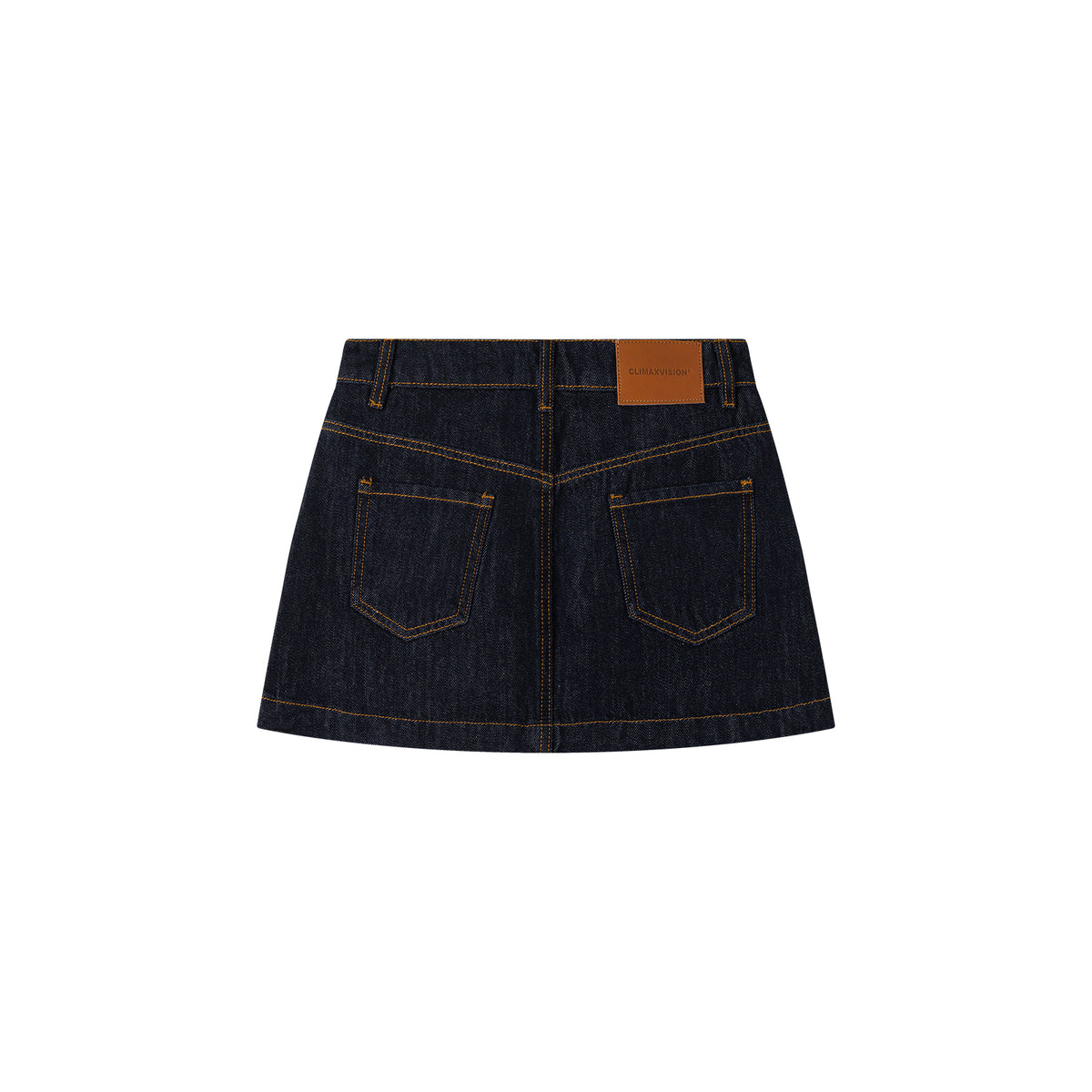 Raw Denim Blue Mid-Low Rise Denim Mini Skirt