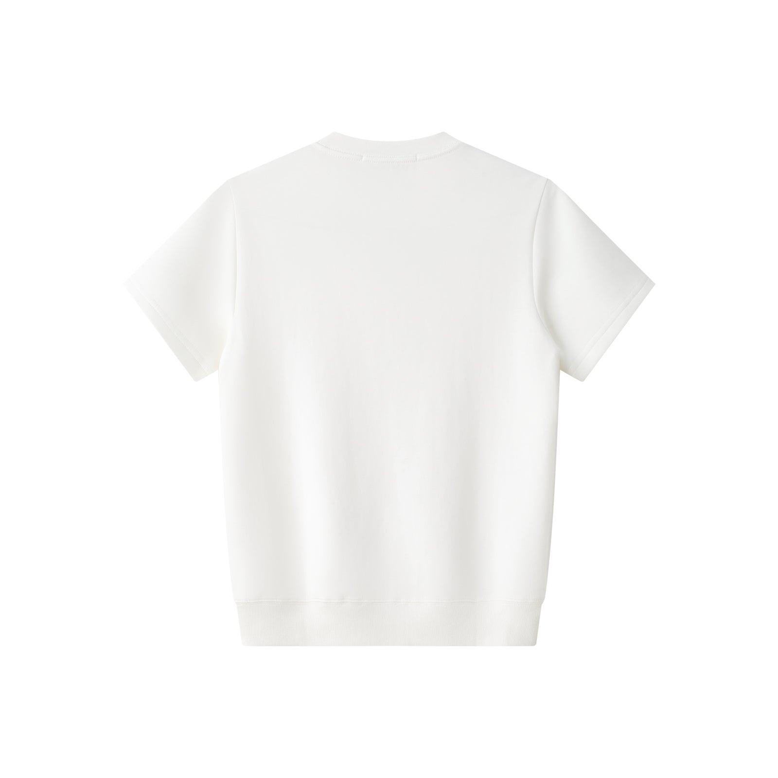White Air Layer Ribbed Short-Sleeve