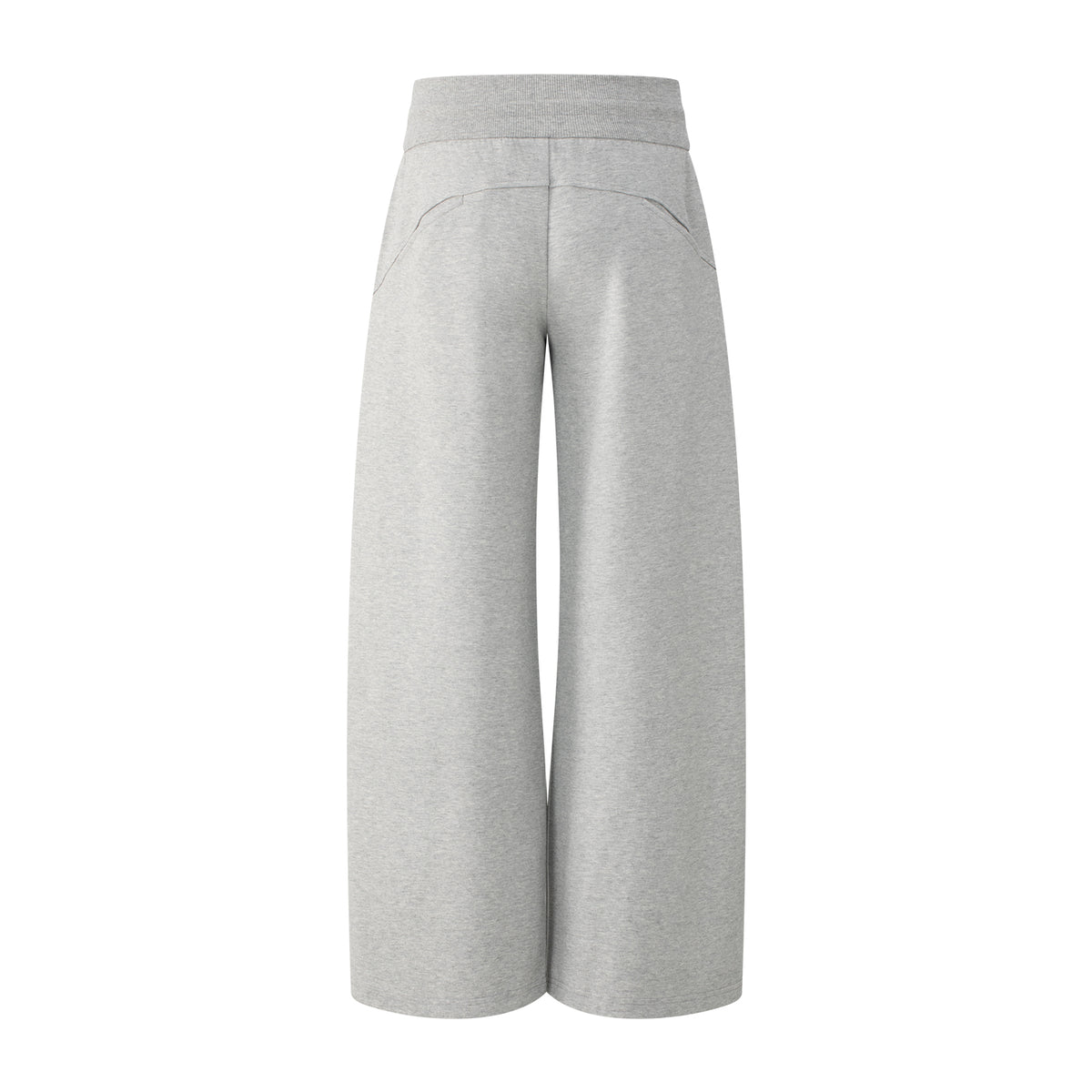Grey Low-Rise Drawstring Wide-Leg Sweatpants