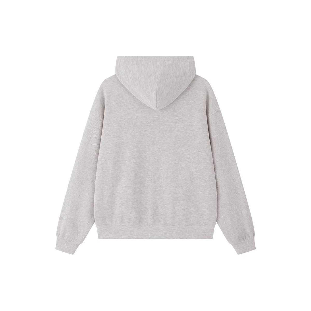 Grey Relaxed Waffle Knit Set Hoodie
