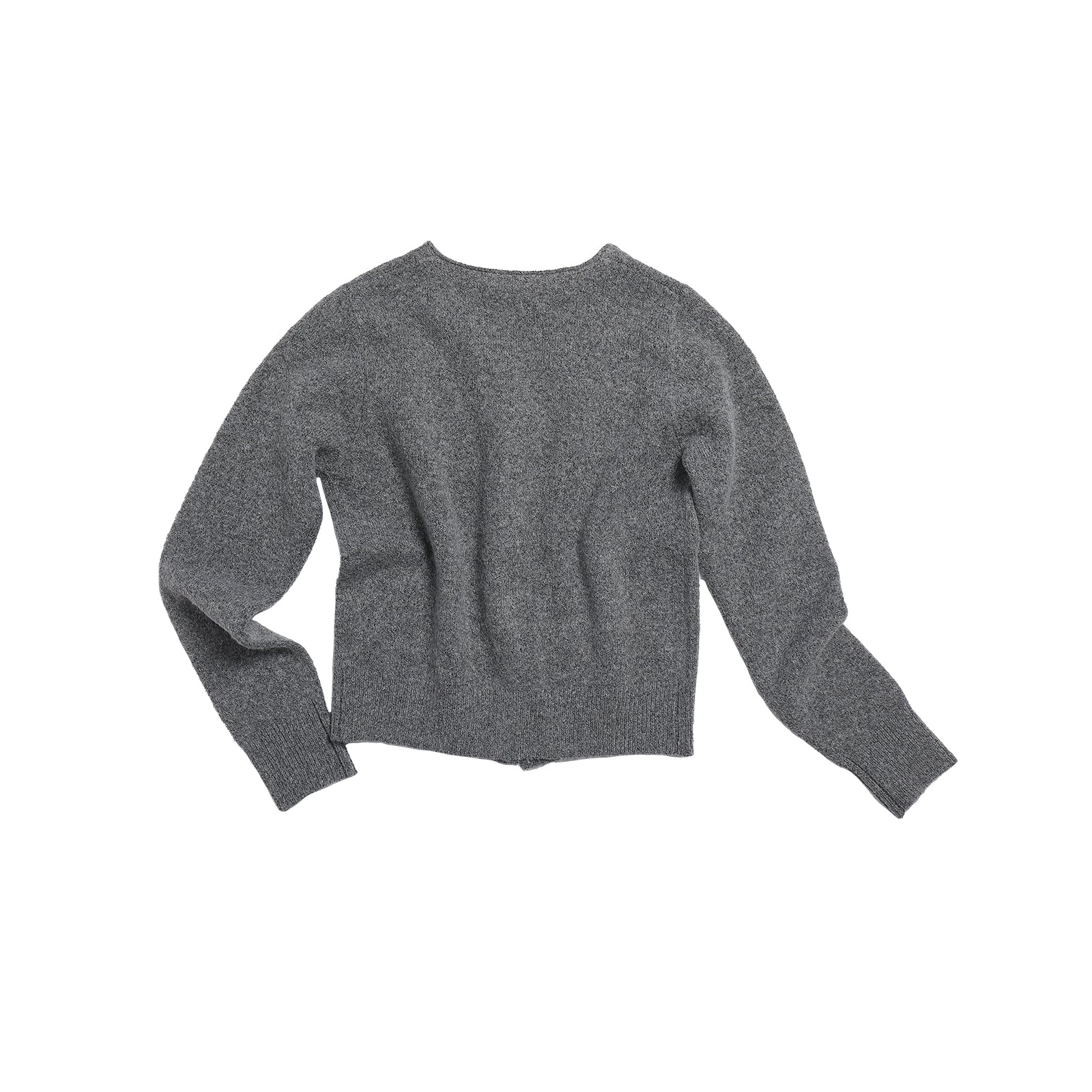 Daisy Embroidered V-Neck Knitted Cardigan In Dark Grey