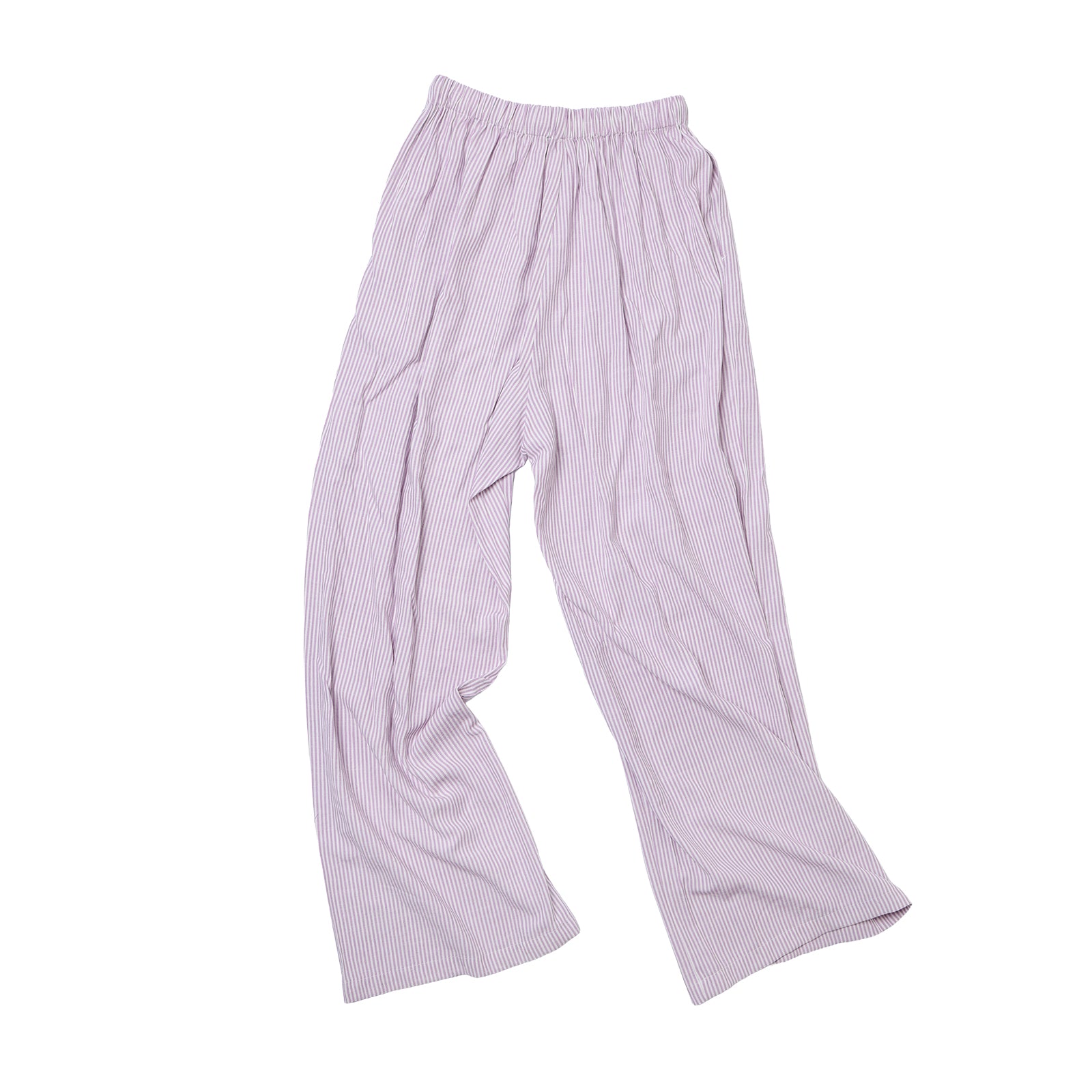 Purple Beaded Striped Casual Pants