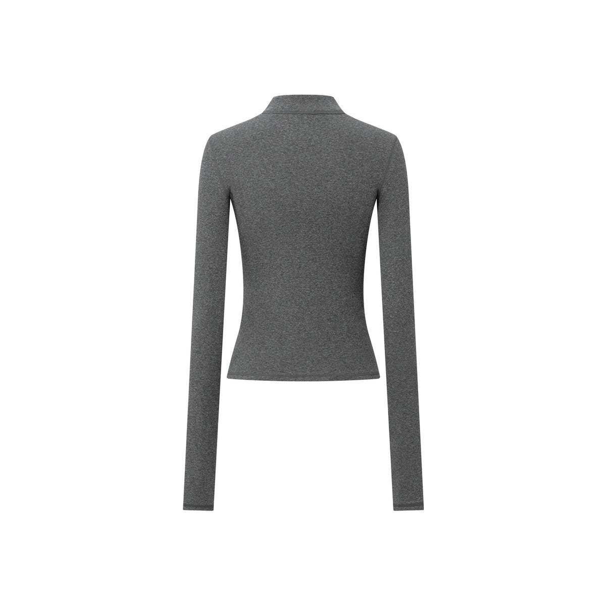 Grey Stand Collar Slim Fit Base Layer Long Sleeve 