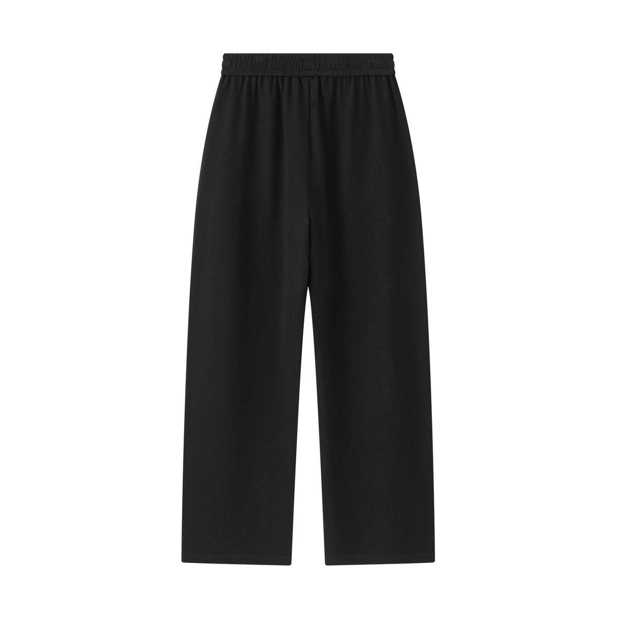 Black Relaxed Waffle Knit Suit Blade Pants