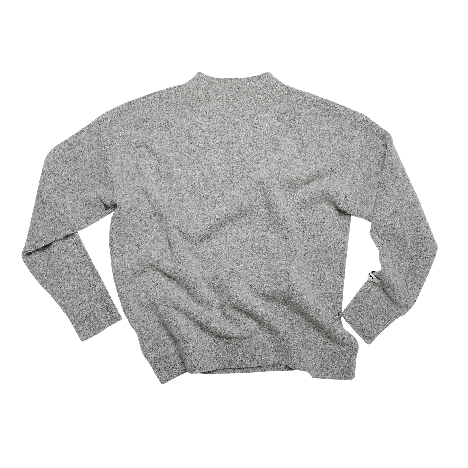 Grey Circular Yarn Chunky Knit V-Neck Loose Sweater