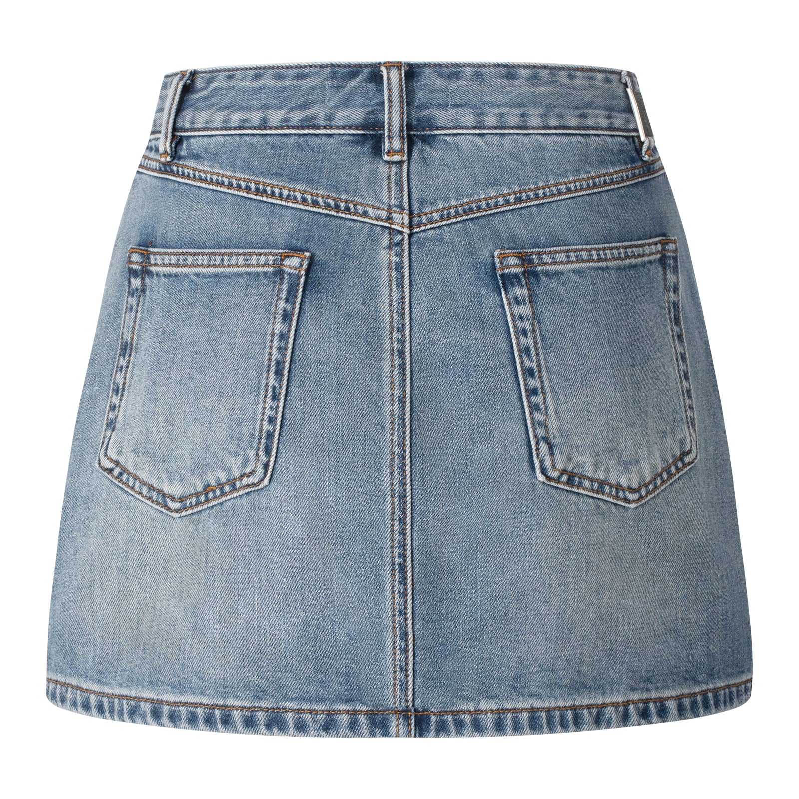 Blue Retro Anti-Exposure A-line Denim Mini Skirt