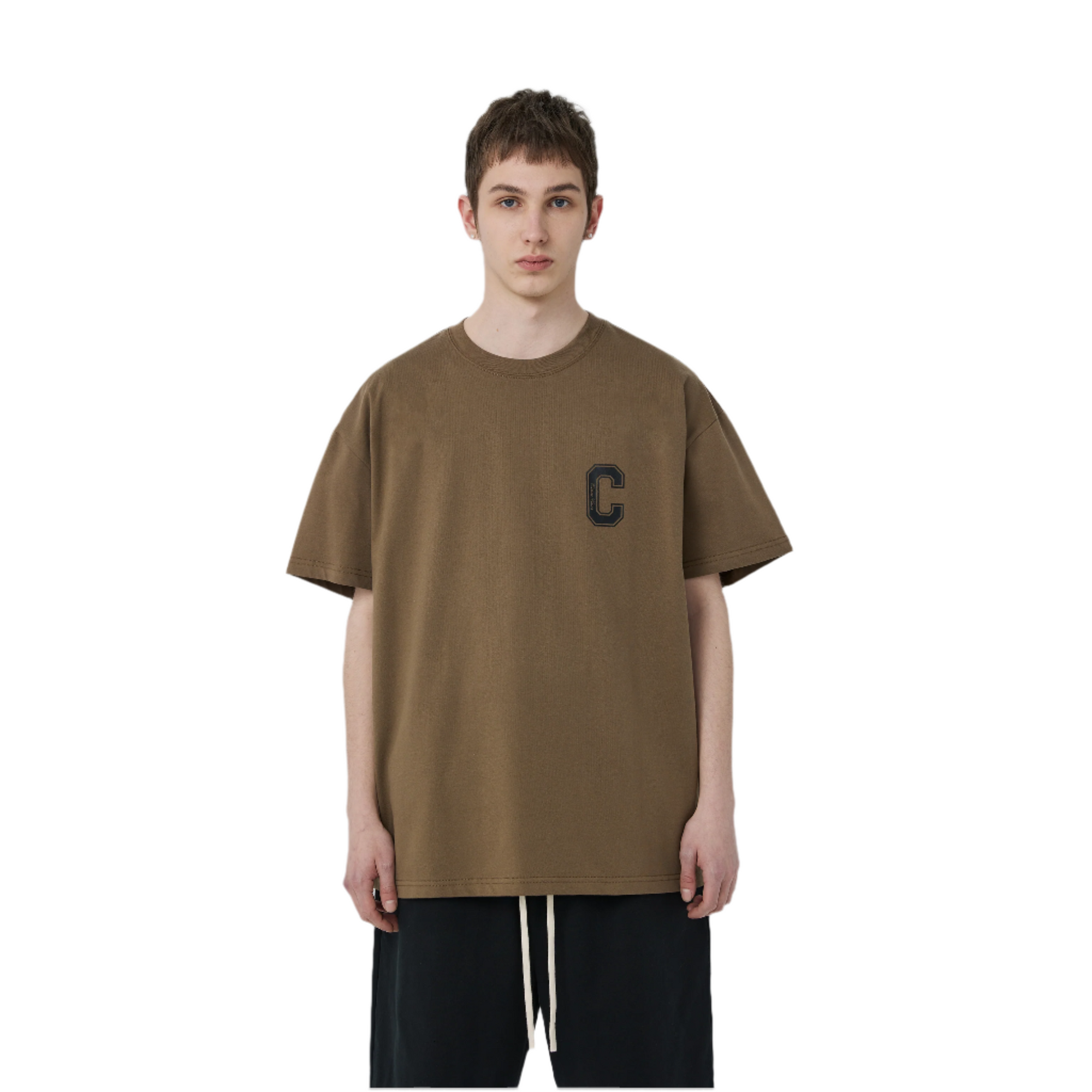 Brown Big C Print T-shirt