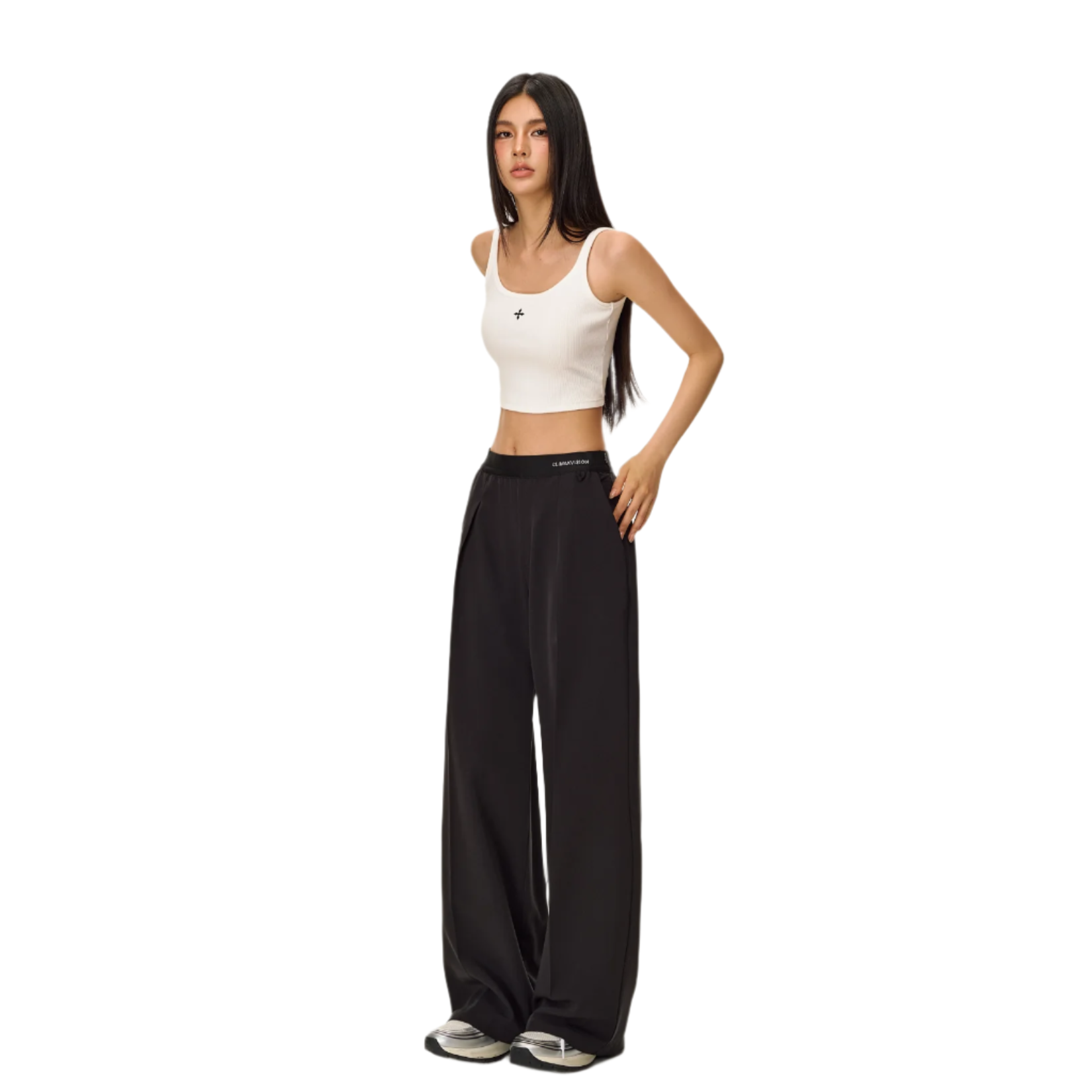 Midnight Black Diamond Wool Trousers