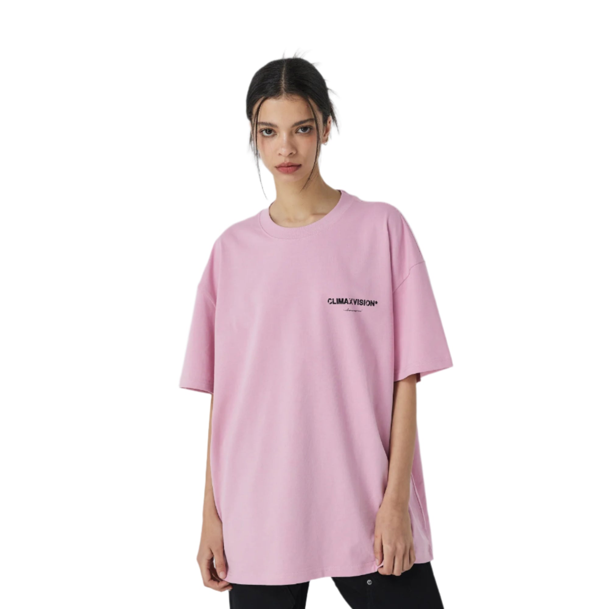 Pink Broken Logo Double-breasted Short Sleeves