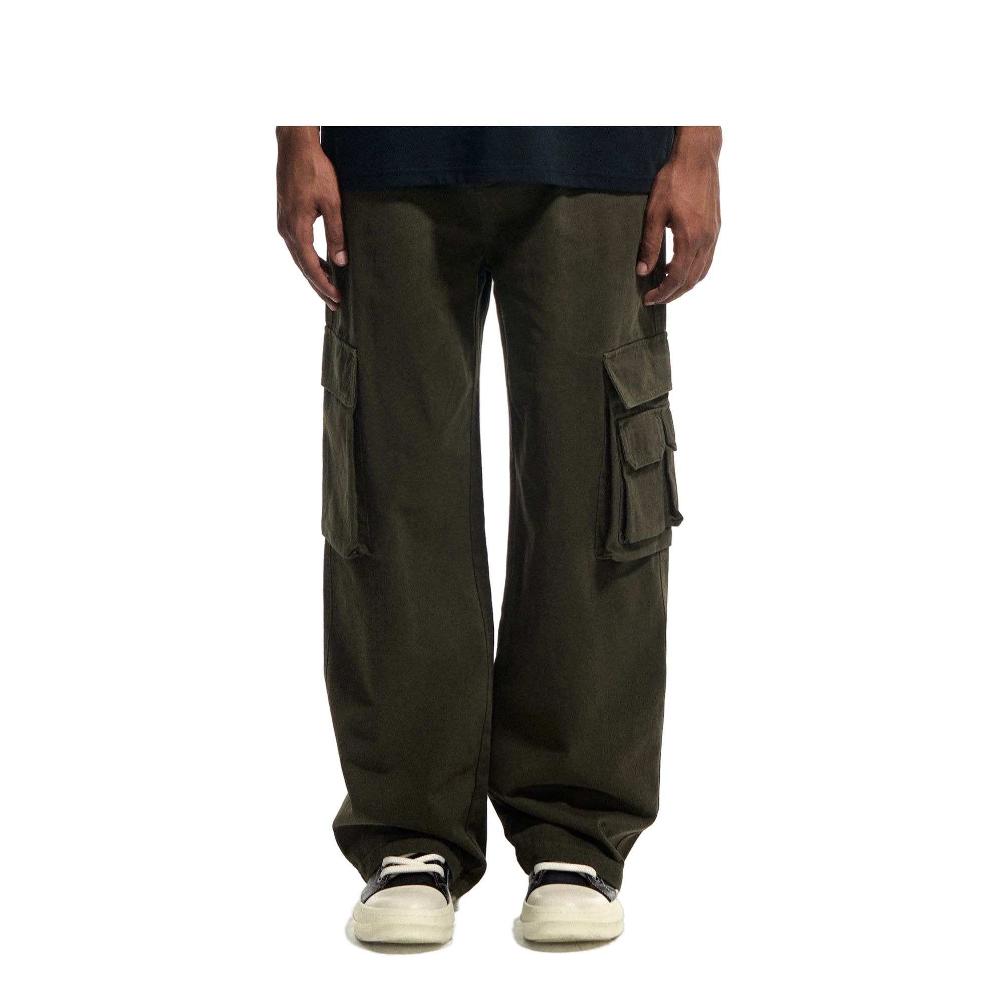 Green Multi-Pocket Washed Overalls