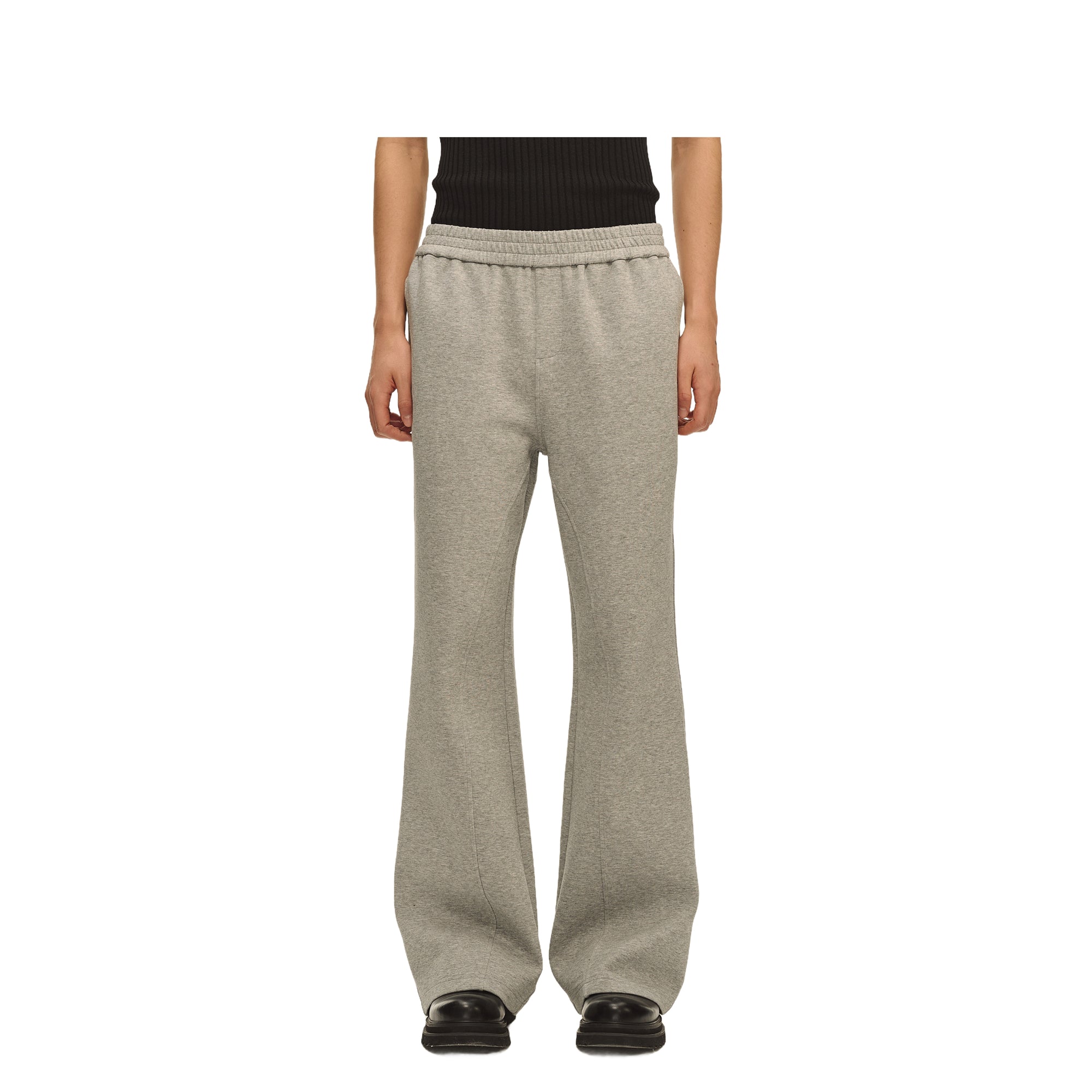 Grey Comfortable Space Cotton Silhouette Casual Flared Sweatpants