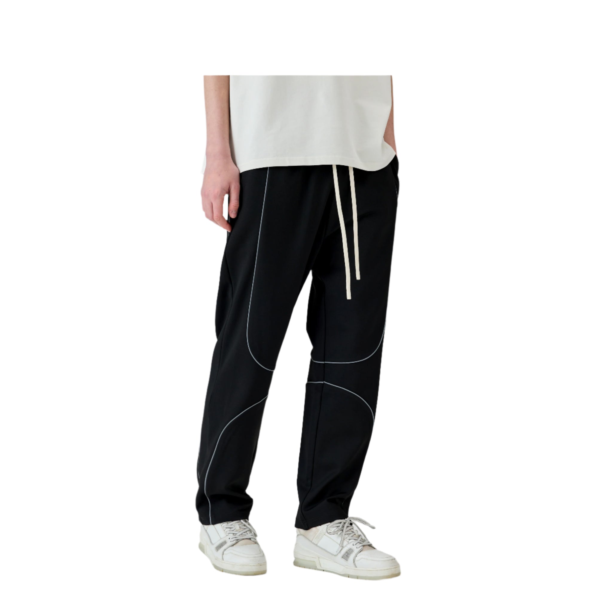 Black U-cut Trousers