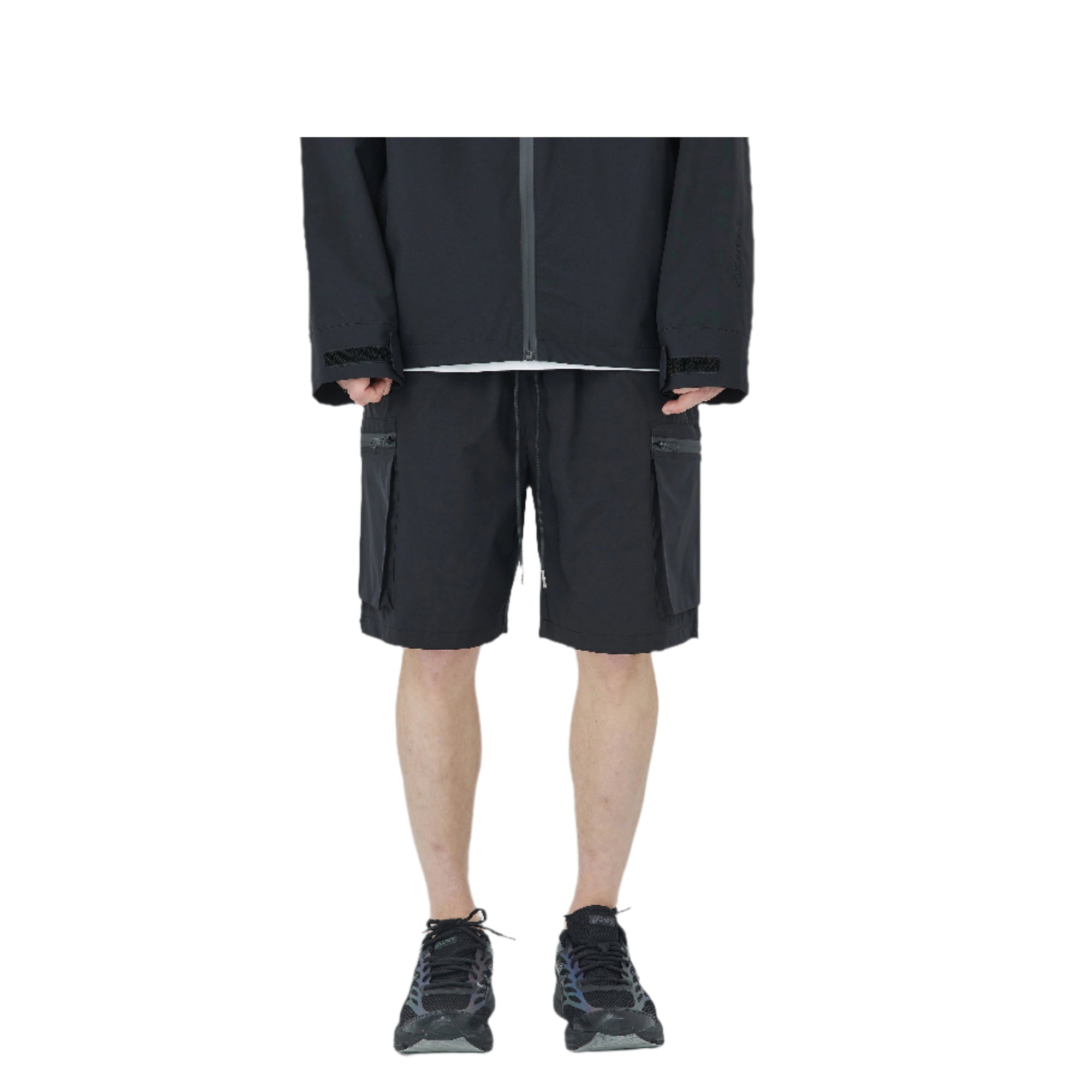 Black Pocket Zip Woven Shorts