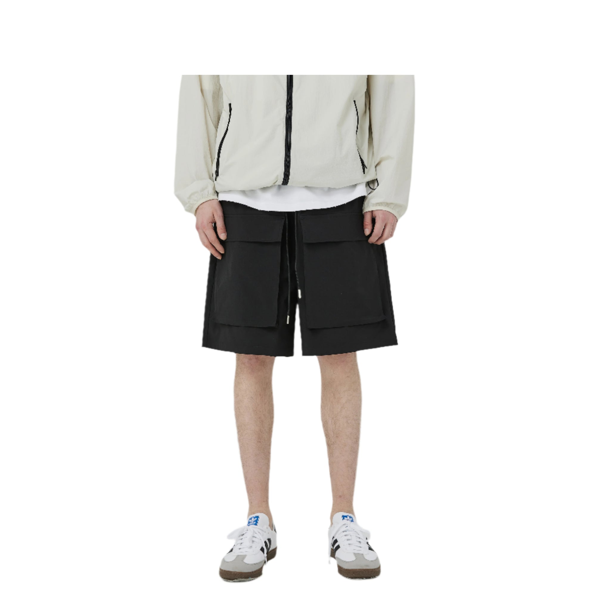 Black Cargo Pocket Shorts