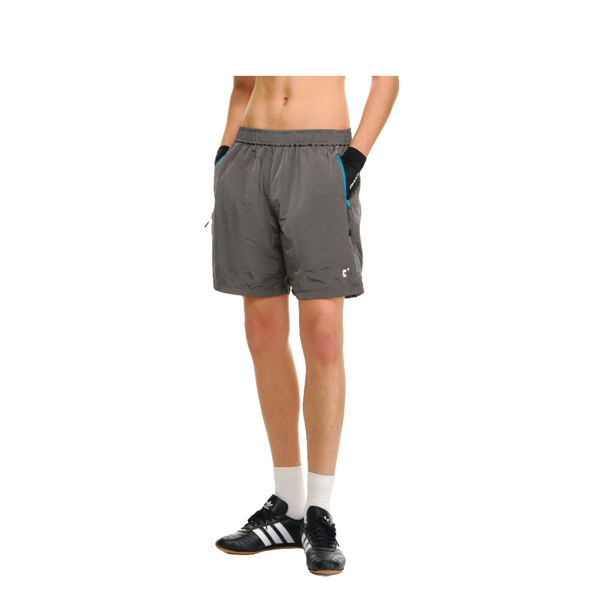 Grey Light Outdoor Sports Metallic Nylon Beach Shorts
