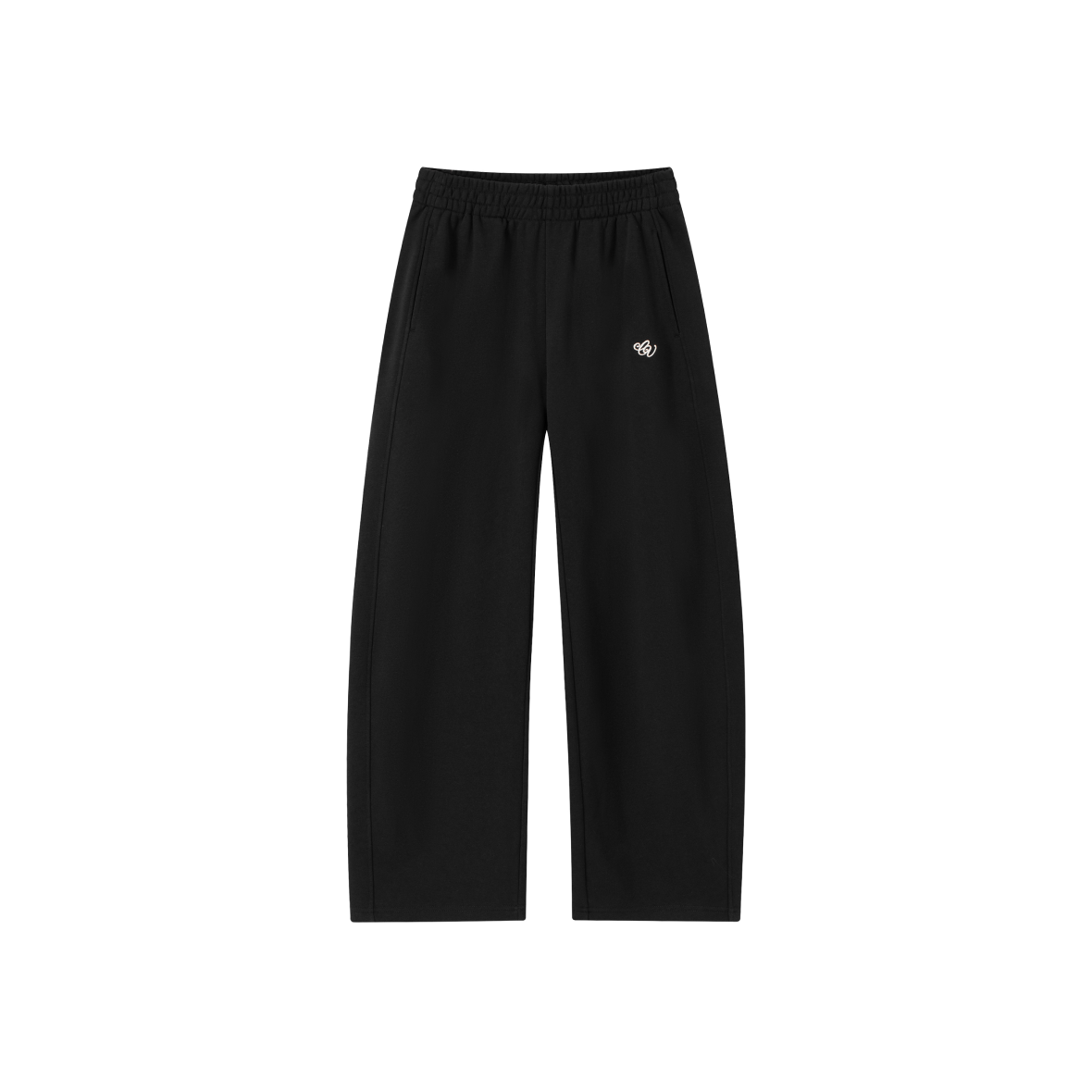 Black CV 3D Embroidered Banana Pants