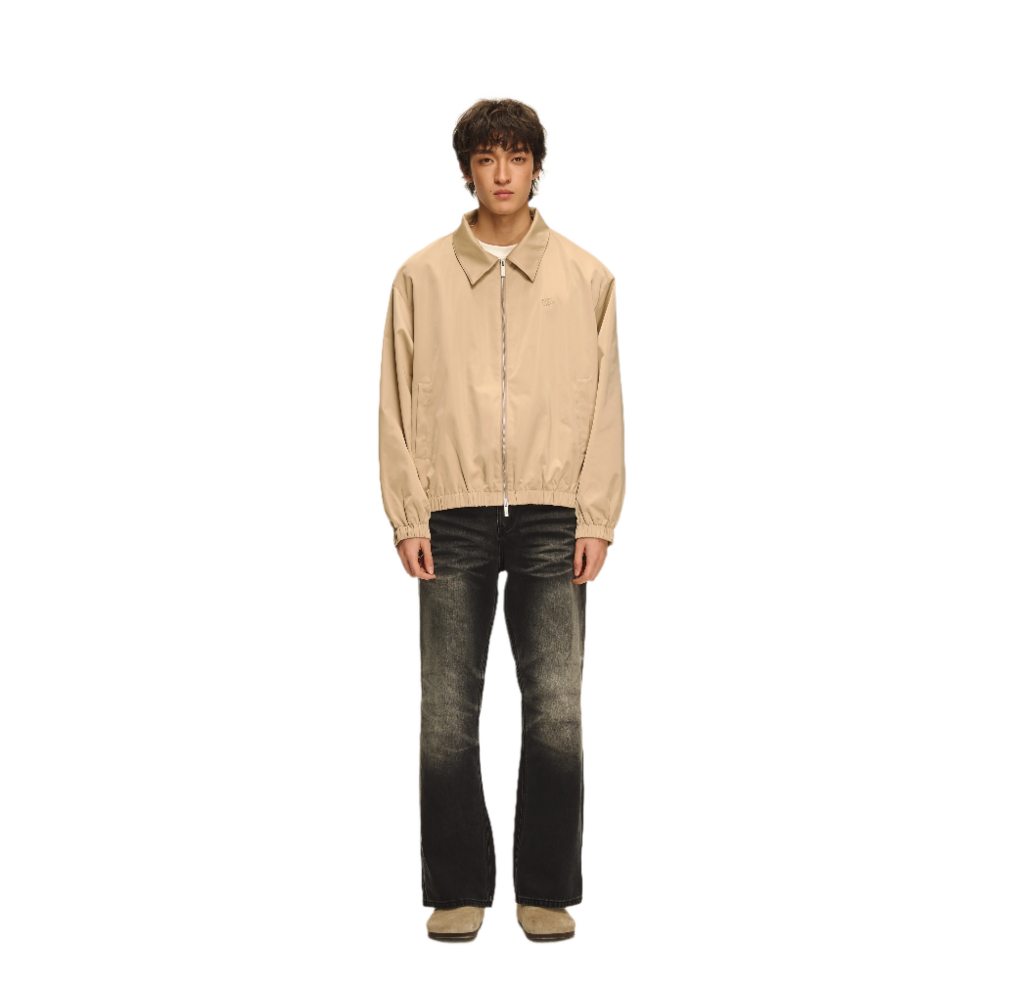 Champagne Satin Lapel Jacket