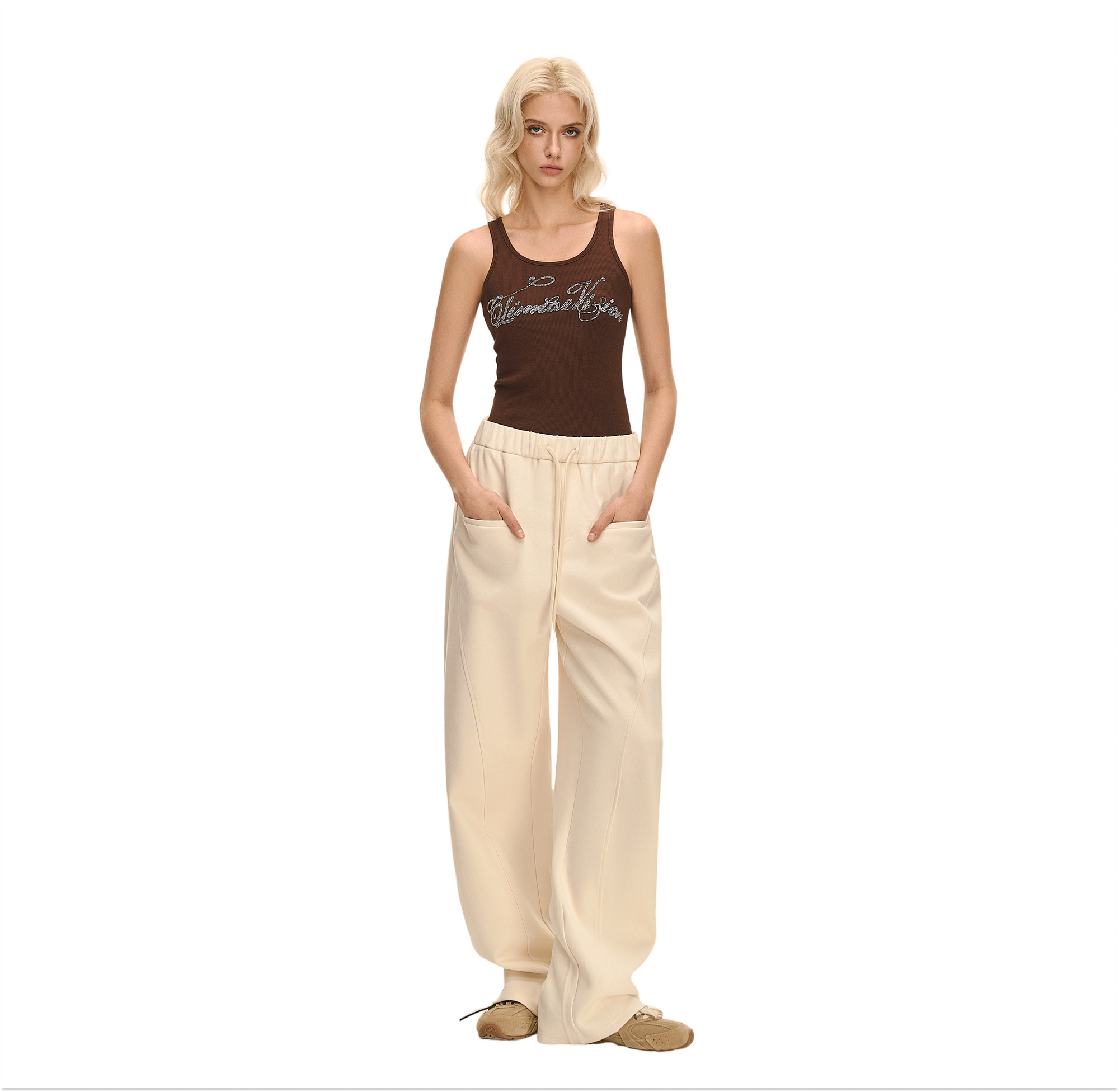 Beige Scimitar Casual Pants