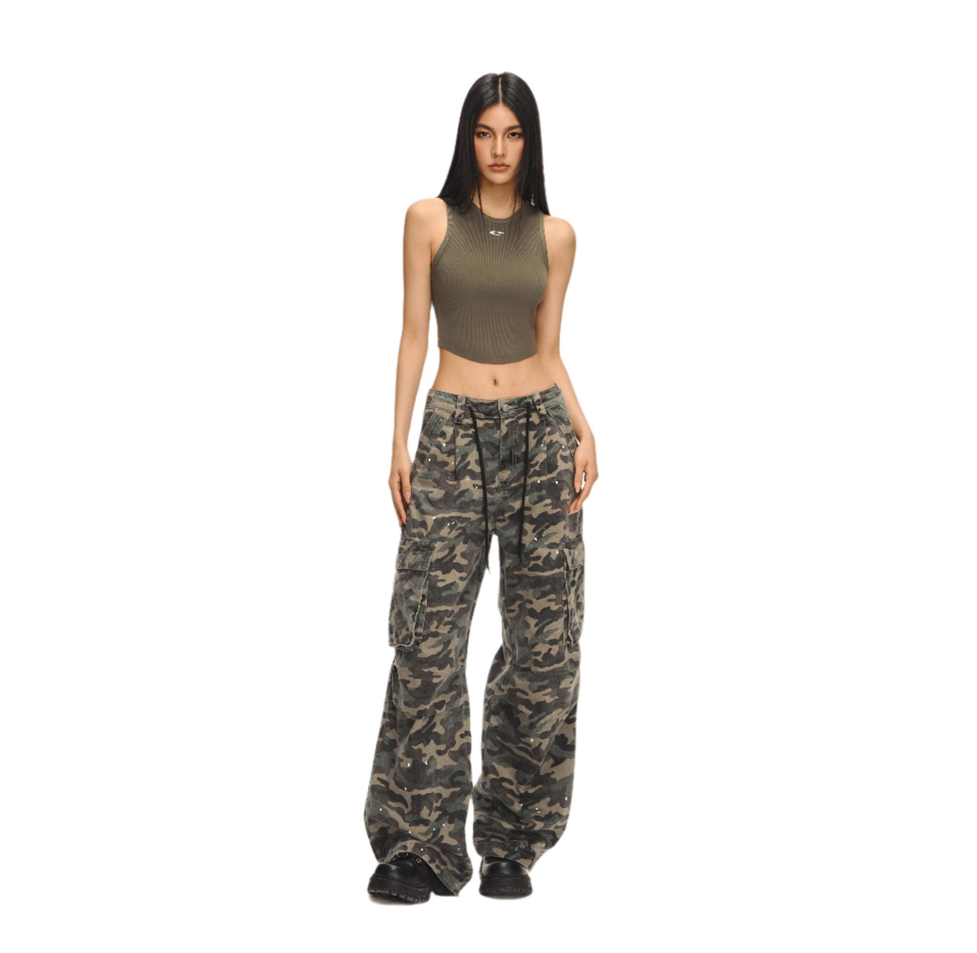Sage Green Knit Stretch Racerback Tank Top