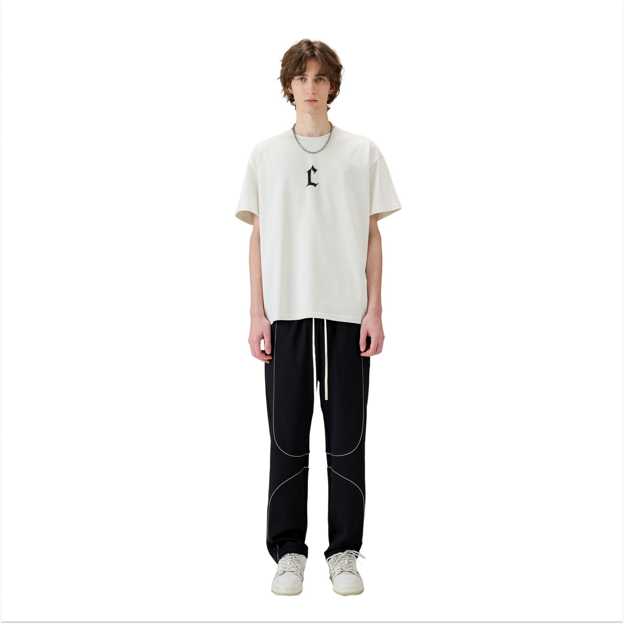 Black U-cut Trousers