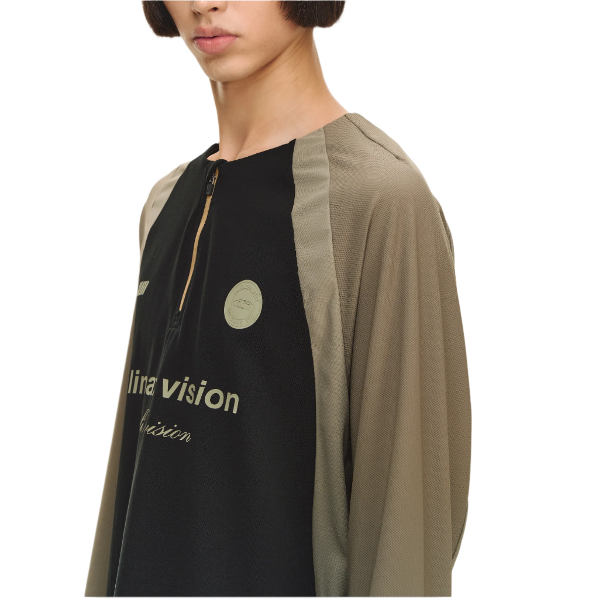 Classic Black Half Zip Training Jersey T-Shirt