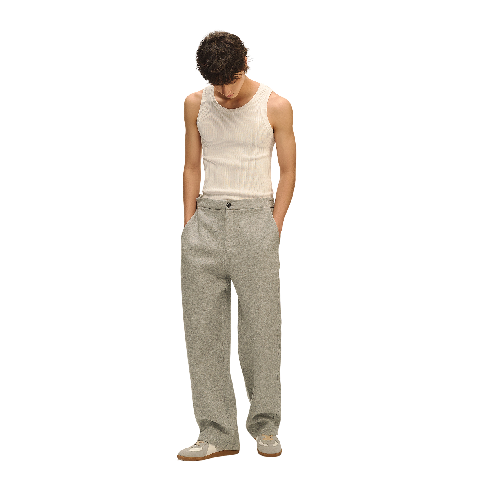 Grey Jelly Air Layer Straight Sweatpants