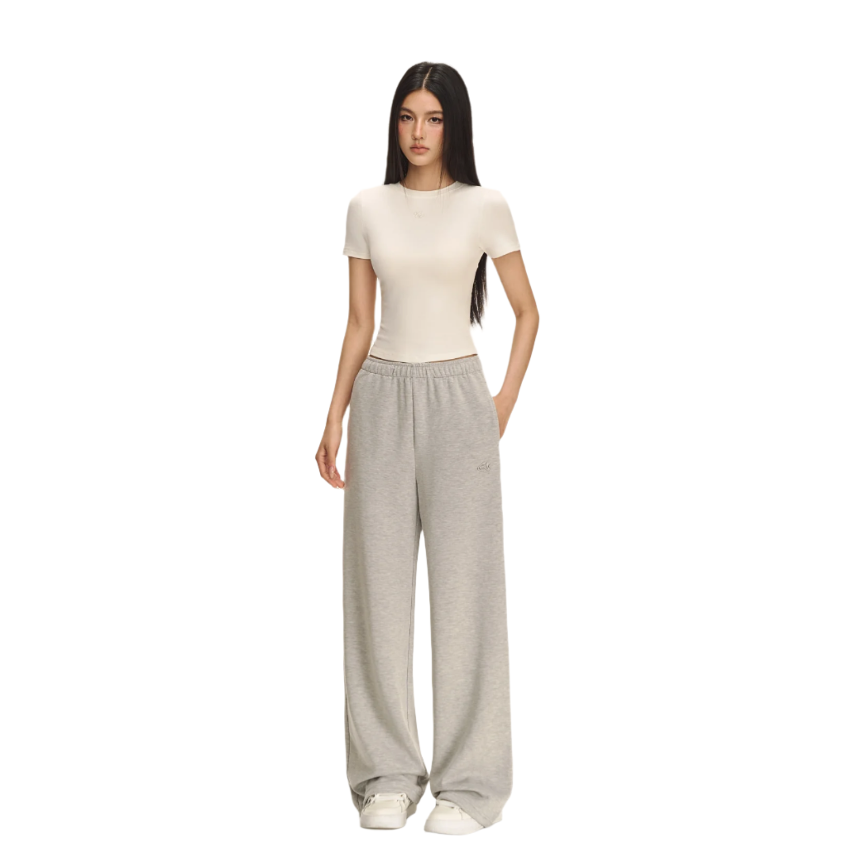 Grey Drape Casual Trousers