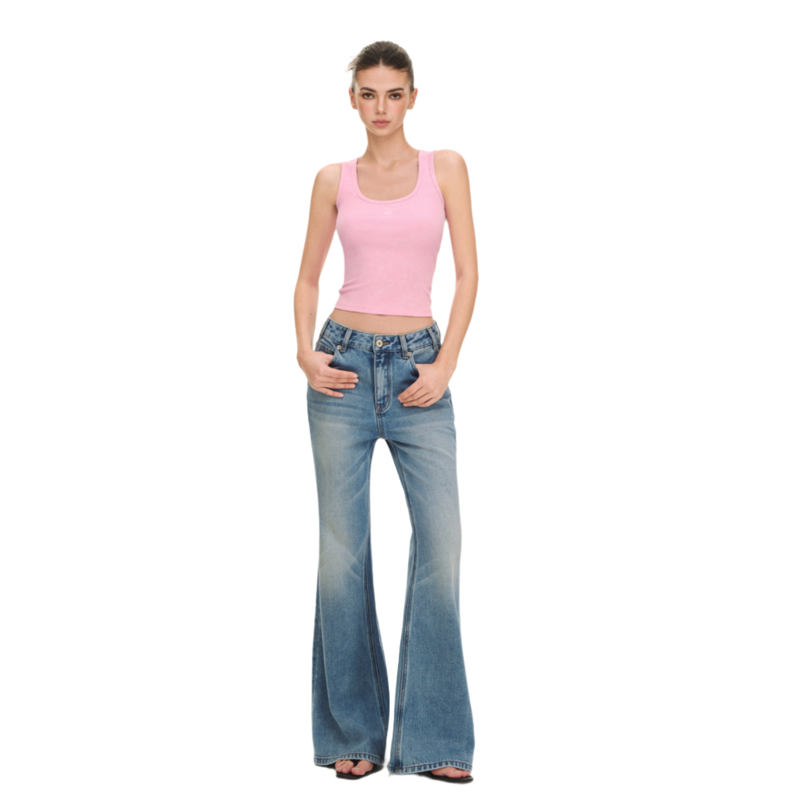 Pink Stretch Racerback Tank Top