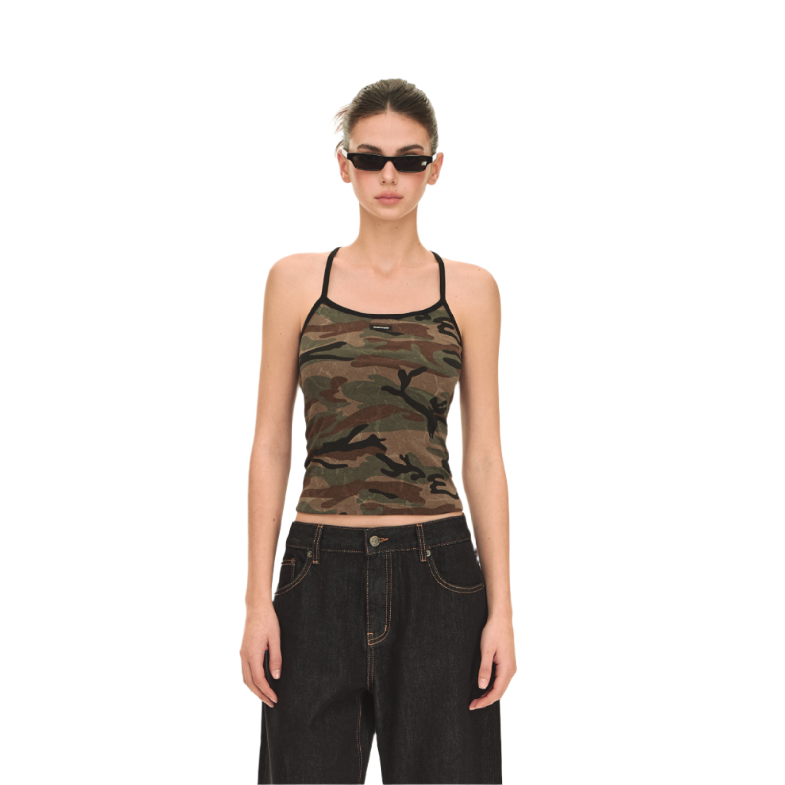 Camouflage stretch tank top
