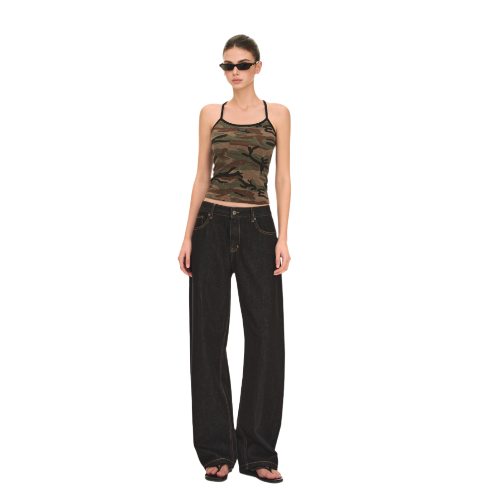 Camouflage stretch tank top