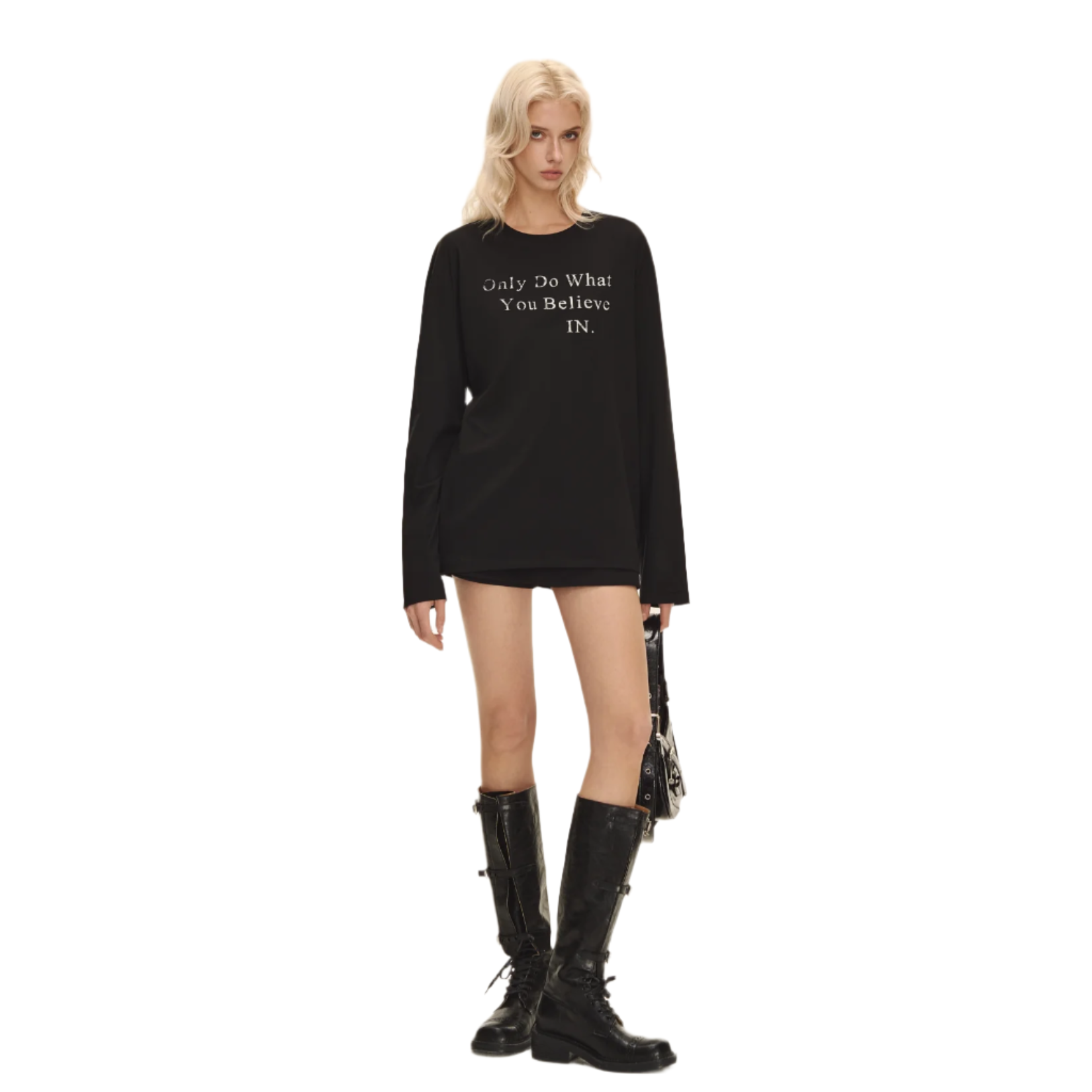 Black letter print long sleeves