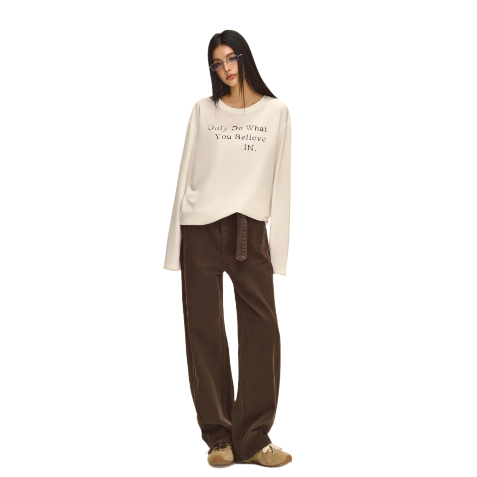 White letter print long sleeves