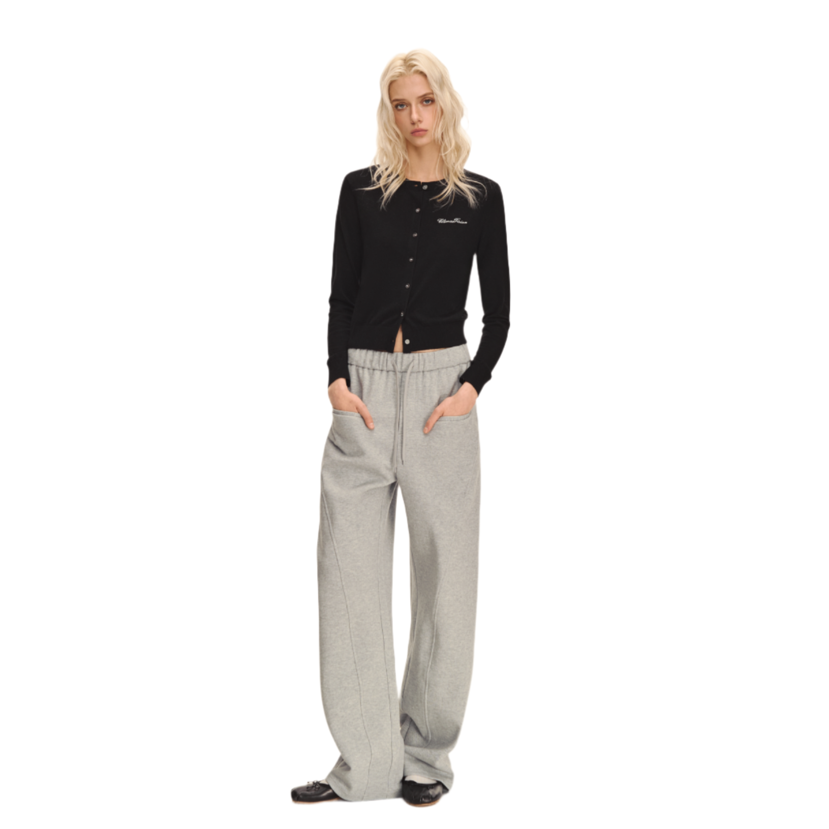 Black Silk and Wool Blend Cardigan