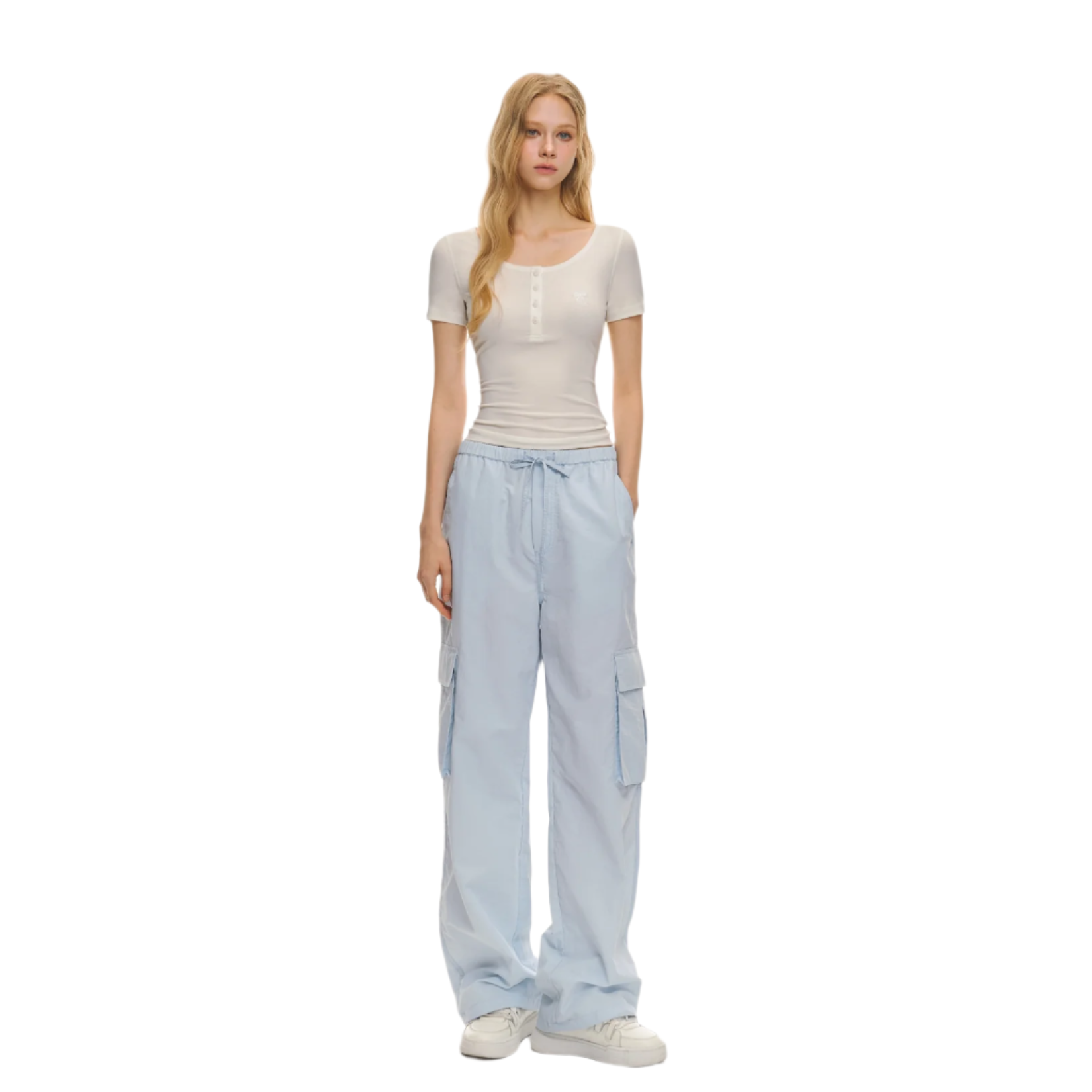 White light embroidered short sleeves