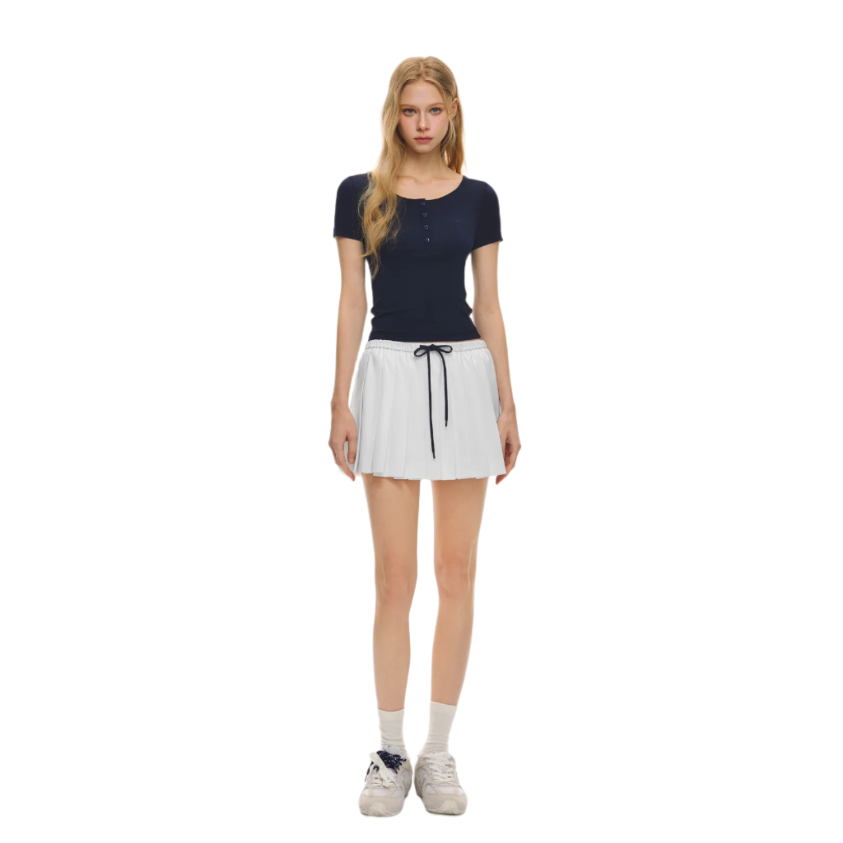 Navy Light Embroidered Short Sleeves