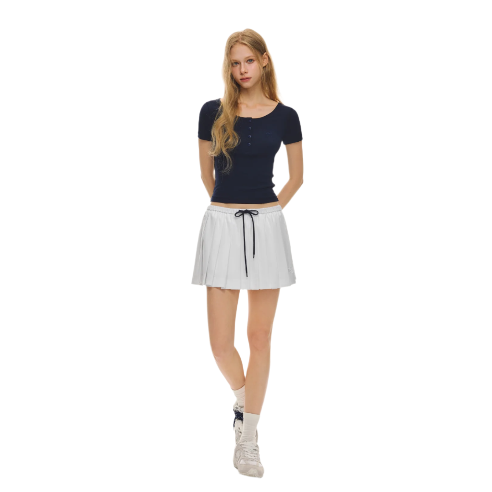 Navy Light Embroidered Short Sleeves